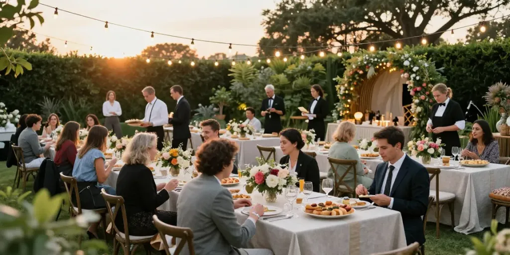 Event rentals showcasing luxury outdoor setup with fine linens and decorations.